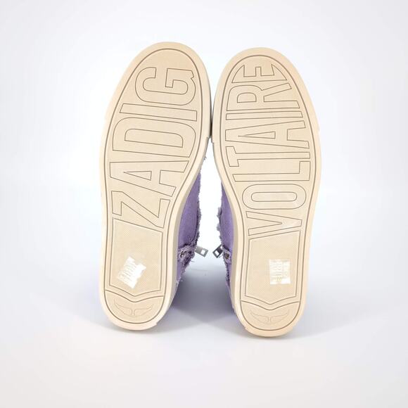 ZADIG & VOLTAIRE High Flash Canvas Sneakers in Boomerang Purple - Size 10 - NIB - Picture 7 of 16
